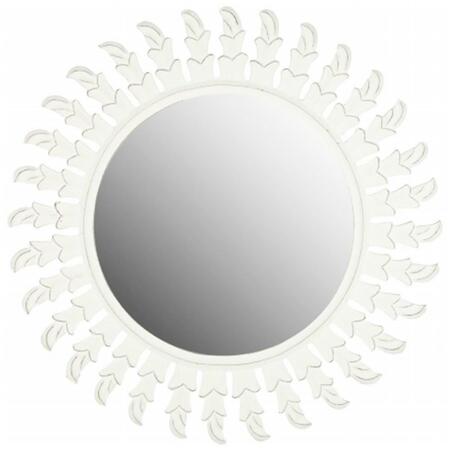 SAFAVIEH Inca Sun Mirror- White - 32 x 1 x 32 in. MIR5008D